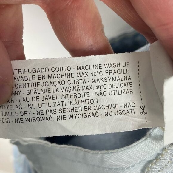 Zara Basic Classic Skinny Jeans Light Blue Wash Size 2 Distressed Busted Knee - Picture 12 of 14